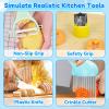 20PCS Kids Knife Set for Real Cooking, Child-Friendly Plastic Toddler Kitchen Tools, Montessori Kids Cooking Sets with Cutting Board Crinkle Cutters, Gifts Toys for 3 4 5 6 7 8 9 10 Year Old view 4