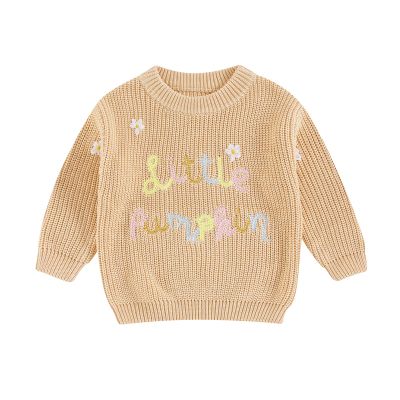 0-3T Halloween Sweater Baby Boy Girl Fall Winter Clothes Pumpkin Costumes Knit Sweatshirt Infant Toddler Outift (Khaki, 2-3 Years)