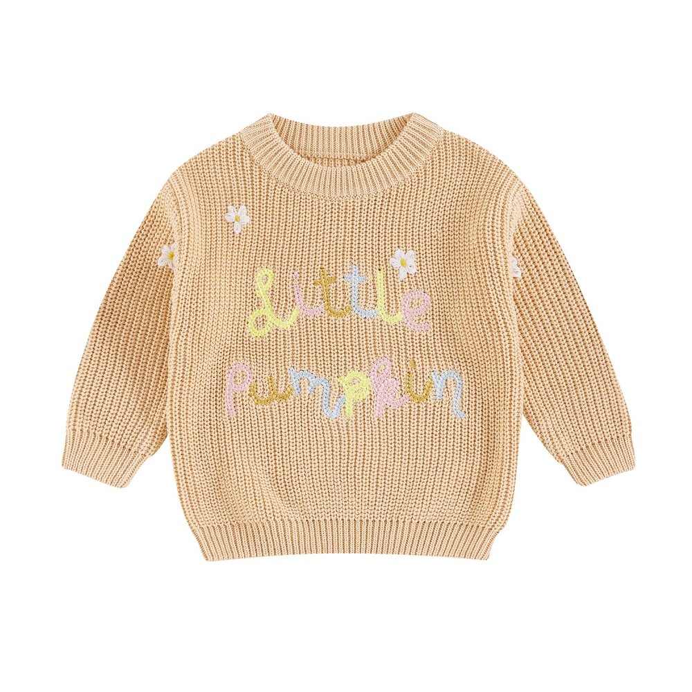 0-3T Halloween Sweater Baby Boy Girl Fall Winter Clothes Pumpkin Costumes Knit Sweatshirt Infant Toddler Outift (Khaki, 9-12 Months)