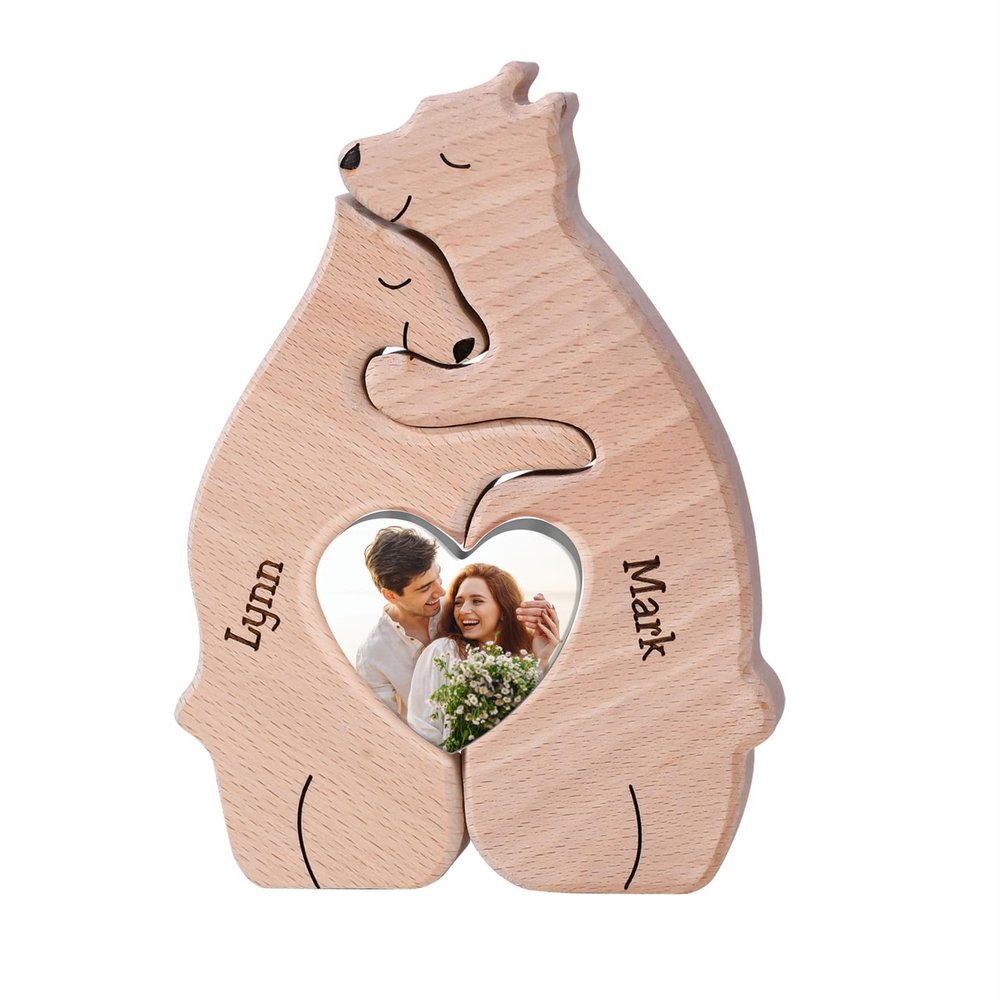 YOOURNEONS Personalized Anniversary Couples Gifts for Women and Men, Custom Wooden Puzzle with Photo, Customized Birthday, Wedding Memorial, Mother's Day, Couples Gift for Women, Wife, Her