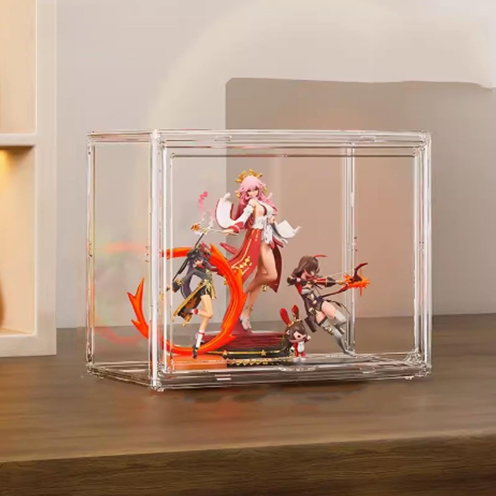 FEIFANBOYANG Acrylic display box Luggage, dolls, shoes storage box model, dustproof transparent collection display box. (Display box only) (M - without slit)