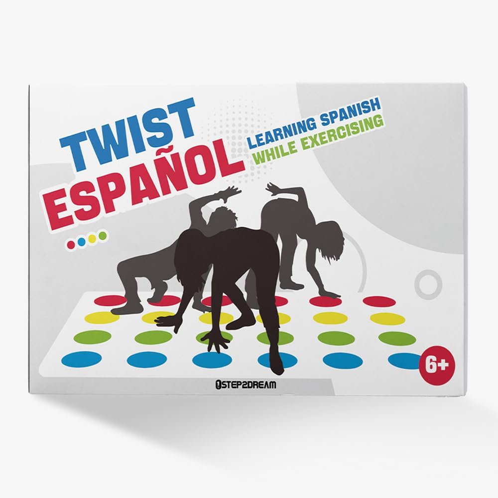 1step2dream Spanish Twister Sight Word Learning Game for Kids,Teens | Family Board Game Preschool Learning Activities