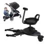 JIYIAN Universal Double Stroller Board,Child Rider Stroller Connector Auxiliary Pedals,with Saddle Seat and Standing Plate for Most Prams - Quick and Easy to Use view 1
