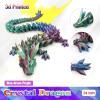 HyBaiS 24 inch Large 3D Printed Dragon,3D Dragons Figurine Toy,Big 3D Printed Toys,Easter Stuffer Gift for Kids 5-7,Desk and Home Decor(Blue Green Purple) view 4
