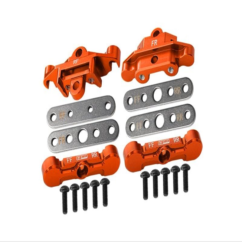 Aluminum 7075 Alloy Front & Rear Tie Bar Mounts & Suspension Pin Retainers for Traxxas 1:8 6S MAXX SLASH-102076-4/1:10 4WD MAXX-89076-4/1:10 MAXX with WideMAXX Monster Truck-89086-4 - Orange