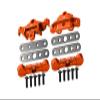 Aluminum 7075 Alloy Front & Rear Tie Bar Mounts & Suspension Pin Retainers for Traxxas 1:8 6S MAXX SLASH-102076-4/1:10 4WD MAXX-89076-4/1:10 MAXX with WideMAXX Monster Truck-89086-4 - Orange view 1