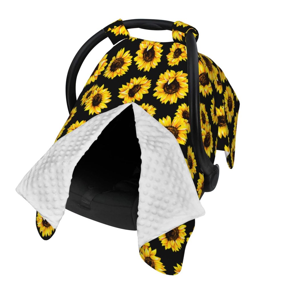 Sunflower Baby Car Seat Canopy Cover 39x27.5 Inches Multi Use Nursing Cover for Newborn Car Seat Canopy Mom Nursing Breastfeeding Covers Newborn Shower Gifts