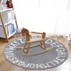 ABC Kids Round Rugs 4.6ft Toddler and Infant Toddler Floor Mats Alphabet Learning Rugs Soft Durable Non-Slip Play Mats Nursery Area Rugs Grey and White Alphabet Bedroom Round Rugs Children's Room Rugs view 2