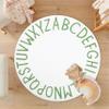 ABCKids Round Rugs 3.3ft Toddler and Infant Toddler Floor Mats Alphabet Learning Rugs Soft Durable Non-Slip Play Mats Nursery Area Rugs White and Green Alphabet Bedroom Round Rugs Children's Room Rugs view 2