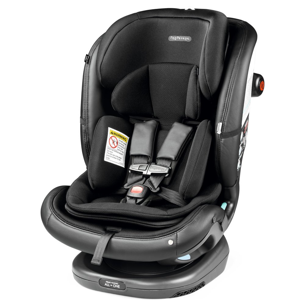 Peg Perego Primo Viaggio All-in-One Convertible Car Seat Newborn to 10+ Years 5-120 lbs Height Adjustable & Slim, 100% FR-Free, Made in Italy, Licorice (Black)