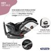 Peg Perego Primo Viaggio All-in-One Convertible Car Seat  Newborn to 10+ Years  5-120 lbs  Height Adjustable & Slim, 100% FR-Free, Made in Italy, Licorice (Black) view 4