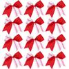 12 PCS Softball Baseball Cheer Bows, Sparkly Rugby Hair Bows with Elastic Hair Ties Accessories for Teens Girls Women Cheerleading Softball Competition Sports (White Red) view 1