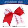 12 PCS Softball Baseball Cheer Bows, Sparkly Rugby Hair Bows with Elastic Hair Ties Accessories for Teens Girls Women Cheerleading Softball Competition Sports (White Red) view 4