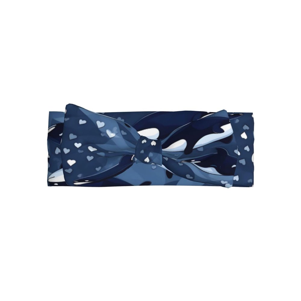 FoRes Blue Killer Whale Baby Bow Headband Cute & Delicate Hair Accessories for Newborns, Infants, Toddlers Skin-friendly Hairband