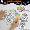 MineIdea 24 Pack Day of The Dead DIY Masks, Color You Own Sugar Skull Mask Painting Dia De Muertos Halloween Paper Masks with 12 Watercolor Pens and Elastic Headbands for Halloween Party, Crafts view 4