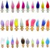 30pcs Luminous Mini Troll Dolls Glow in The Dark Vintage Action Figures Troll Dolls 1.2" Bodies, 2.3" Hair. Cake Toppers School Project, Arts and Crafts (30pcs) view 1