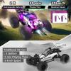 Sjpzwcrl Remote Control Car Toy Truck: - Hand Controlled Monster Truck Toys RC Car Electric Rock Crawler RC with Headlights and Colorful Toy Cars Body Lights for Boy Kids (Purple) view 4
