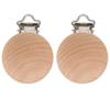 Anemeeoke 10PCS Natural Beech Wood Pacifier Suspender Clips, for Teething Grasping Toy, Charm DIY Pacifier Clips Holder Accessories view 1