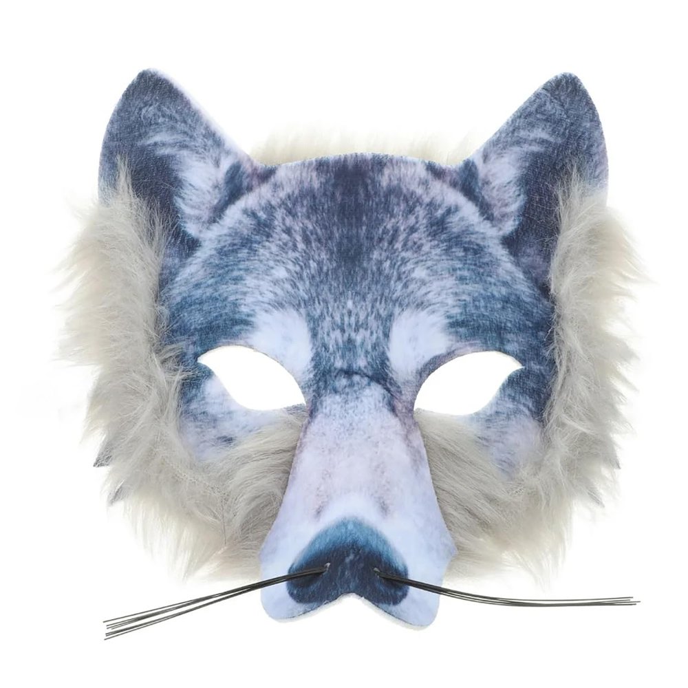 Hosfairy 1Pcs Halloween Animal Wolf Mask Wolf Masks Half Face Mask for Halloween Christmas Easter Masquerade Party Cosplay Props (Wolf Mask)