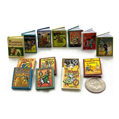 14 Pc Miniature 1/12 Scale Dollhouse Accessory Book Set Illustrated Readable Books Children's Books by Little Things of Interest