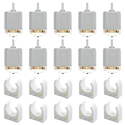 10Pcs DC Motor 1-6V Electric Motor with Holder 130 Motor Round Shaft Micro Mini Motor for Robotics Projects, RC Boat DIY Airplane Car, Science Experiments