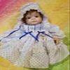 Baby Doll Beautiful Blue & White Gown. Big Heavy Doll view 1