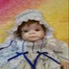 Baby Doll Beautiful Blue & White Gown. Big Heavy Doll view 3
