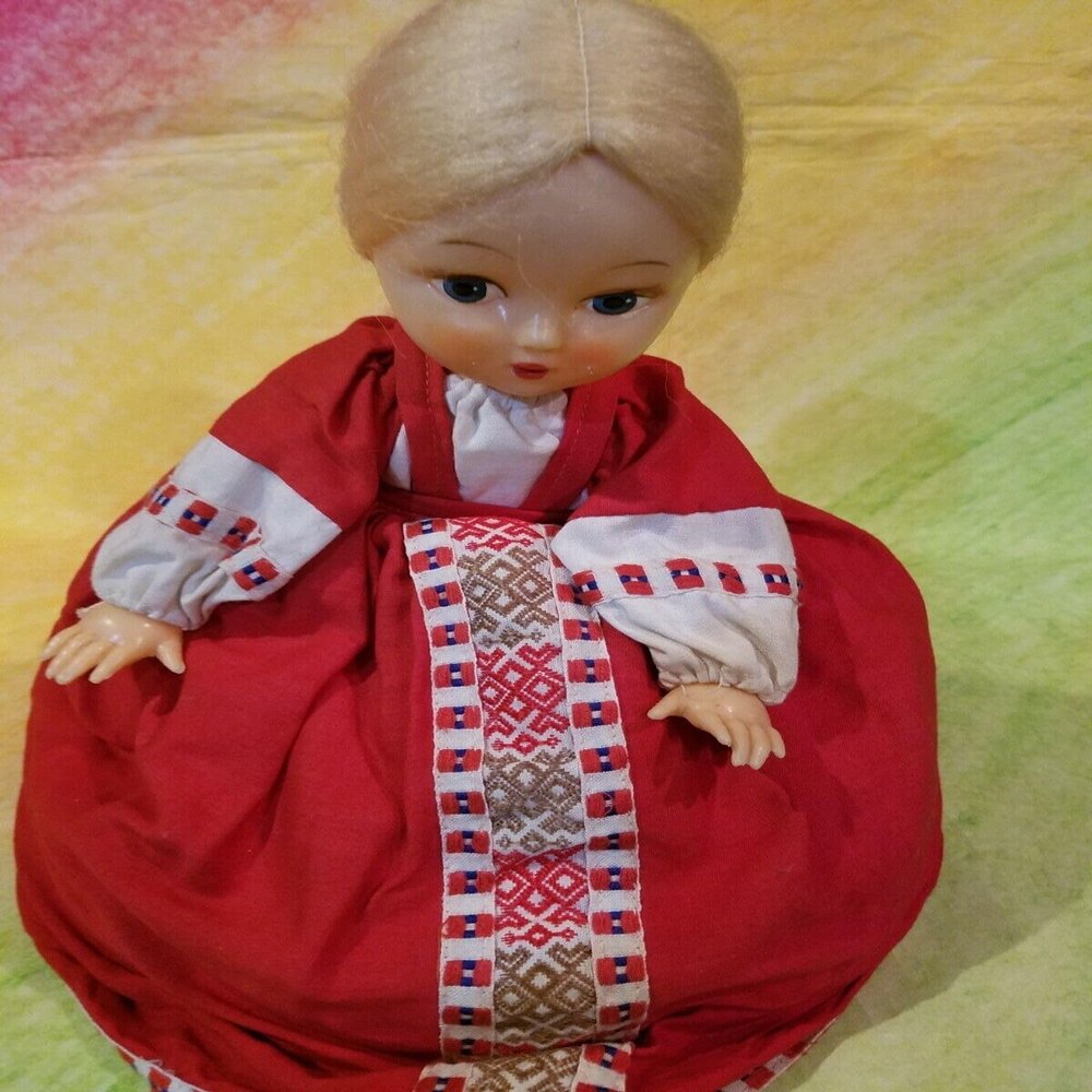 Russian Tea Cozy with Vinyl Doll Head 13