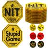 RUNNING HOT 10 Pcs Nit Button Set for Texas Hold'em & Omaha Poker Chips Set for The Stand-Up Game Stupid Game Poker Accessories Texas Holdem Poker Set (Octagon Gold) view 1