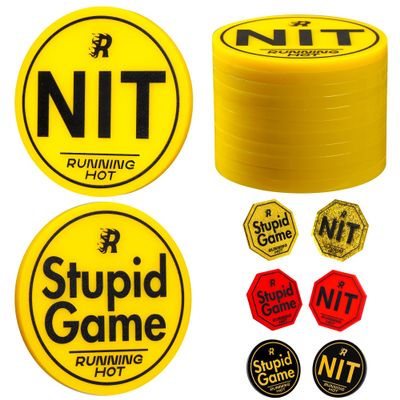 RUNNING HOT 10 Pcs Nit Button Set for Texas Hold'em & Omaha Poker Chips Set for The Stand-Up Game Stupid Game Poker Accessories Texas Holdem Poker Set (Round Yellow)