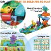Dinosaur Marble Run Building for Kids: 3 4 5 6 7 8 Years Old Dinosaur Building Blocks Set Compatible with Major Brands - STEM Toy for Preschool Home for Boys Girls view 4