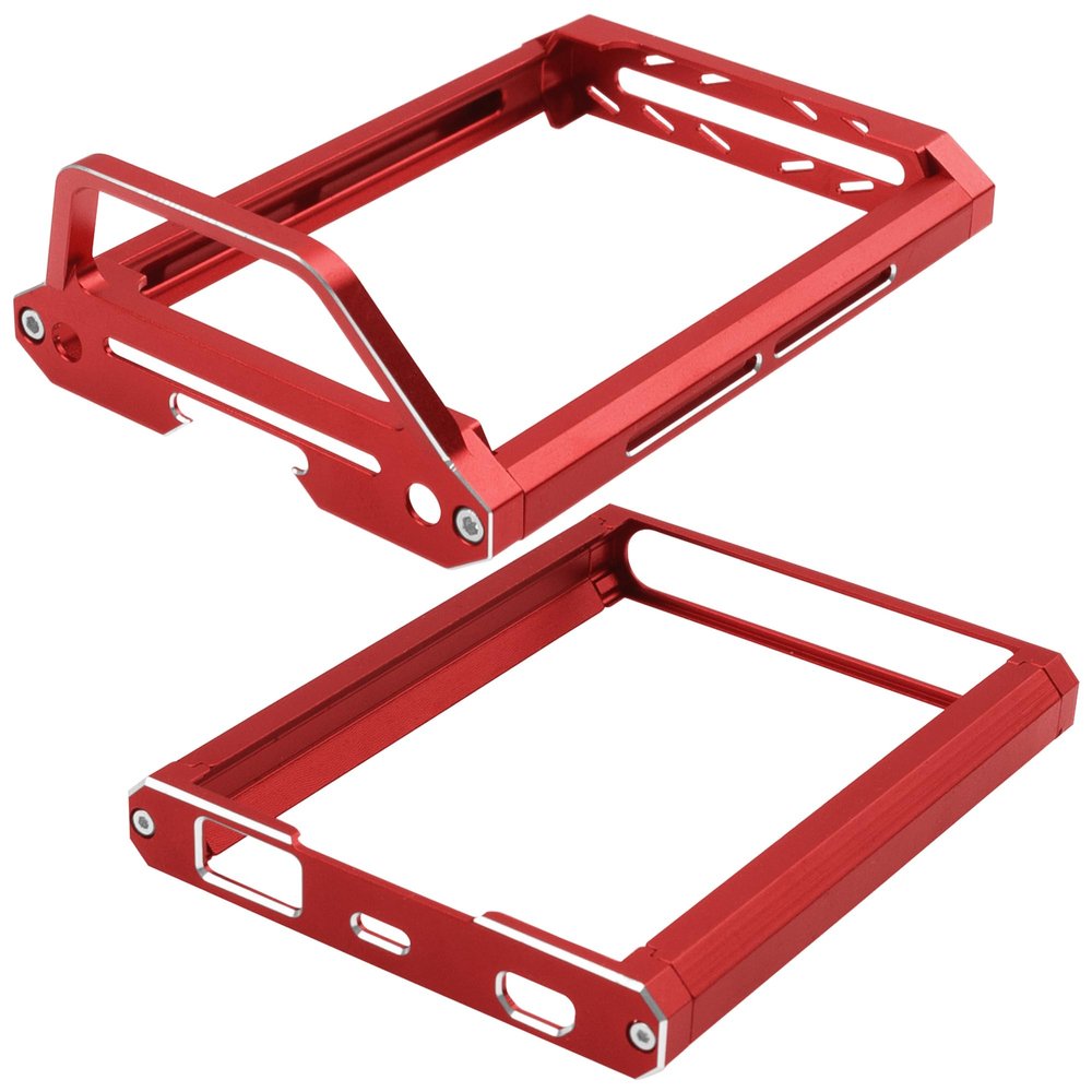 ShareGoo Metal Transmitter Screen Protector Frame Holder & Base Bracket Protective Compatible with Flysky Noble NB4 Transmitter Remote Control (Red)