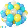 HILAVO Yellow Blue Clear Balloons 12 Inch 60 Pcs Blue Cartoon Balloon Teal Blue and Yellow Party Latex Balloons Transparent for Kids Birthday Ocean Baby Shower Party Decorations view 1