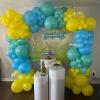 HILAVO Yellow Blue Clear Balloons 12 Inch 60 Pcs Blue Cartoon Balloon Teal Blue and Yellow Party Latex Balloons Transparent for Kids Birthday Ocean Baby Shower Party Decorations view 3