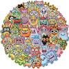 Cartoon Monster Stickers for Kids 50Pcs Cute Anime Monster Stickers for Water Bottle Kids Sticker Pack Vinyl Sticker for Scrapbook Water Bottle Laptop view 1