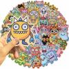 Cartoon Monster Stickers for Kids 50Pcs Cute Anime Monster Stickers for Water Bottle Kids Sticker Pack Vinyl Sticker for Scrapbook Water Bottle Laptop view 2