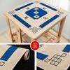 BeLongsYou Mahjong Mat, Anti Slip Noise Reduction for Table Soft  Wear-Resistant Mahjong Game Mat for Poker, Card, Board & Tile Games, Linen Fabric,Blue,98x98cm view 2