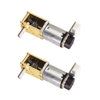 2Pcs DC 12V 381RPM 3x8mm Single Shaft N20 Worm Motor with Encoder, 3-12V 4-381RPM Suitable for DIY RC Toys and Automation (12-381)
