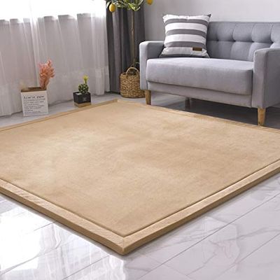 Dmkjdzsw Coral Velvet MatArea Rugs,Yoga Mat Exercise Pads,children'sLarge Foldable Play Mat, Extra Soft Activity Floor Mat Playroom Bedroom-E-150 * 150cm