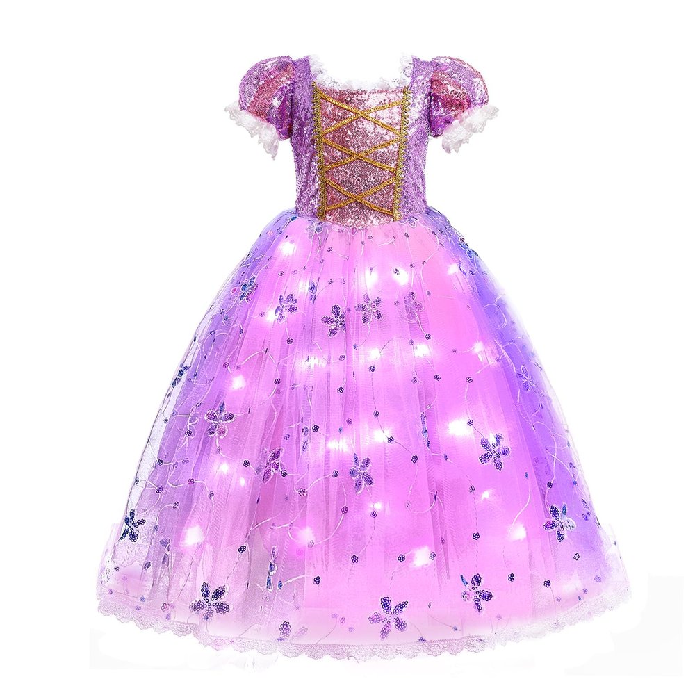 Acecharming Light Up Princess Costumes for Girls Halloween Costume Dress up Girls Fancy Dress for Kids Cosplay Halloween Pageant