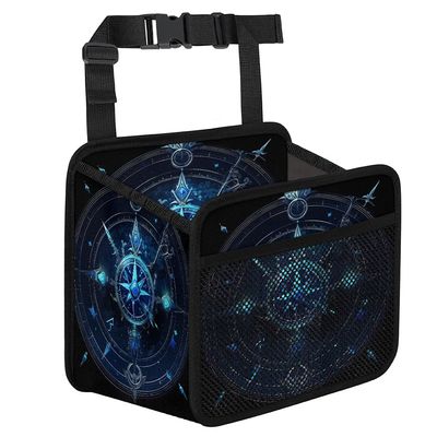 Car Organizer Back Seat Boho Car Seat Back Hanging Bag PU Leather Backseat Car Organizer Foldable Car Seat Storage Bag Car Accessories