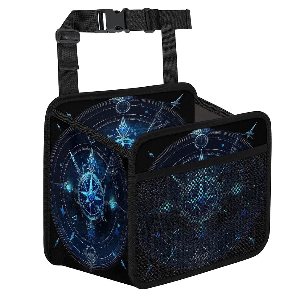 Car Organizer Back Seat Boho Car Seat Back Hanging Bag PU Leather Backseat Car Organizer Foldable Car Seat Storage Bag Car Accessories