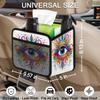 Car Organizer Back Seat Mandala Eye Car Seat Back Hanging Bag PU Leather Backseat Car Organizer Foldable Car Seat Storage Bag Car Accessories view 3