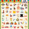 100pcs Circus Stickers Bulk Cute Cartoon Stickers Clown Sticker Waterproof Vinyl Stickers Scrapbooking Sticker for Water Bottle Laptop Circus Theme Party Decorations Teacher Students view 2