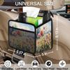 Wild Florals Car Organizer Back Seat Car Seat Back Hanging Bag PU Leather Backseat Car Organizer Foldable Car Seat Storage Bag Car Accessories view 3