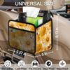 Yellow Flowers Car Organizer Back Seat Car Seat Back Hanging Bag PU Leather Backseat Car Organizer Foldable Car Seat Storage Bag Car Accessories view 3