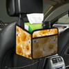 Yellow Flowers Car Organizer Back Seat Car Seat Back Hanging Bag PU Leather Backseat Car Organizer Foldable Car Seat Storage Bag Car Accessories view 4