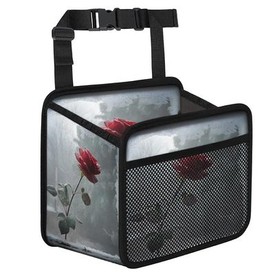 Winter Rose Car Organizer Back Seat Car Seat Back Hanging Bag PU Leather Backseat Car Organizer Foldable Car Seat Storage Bag Car Accessories