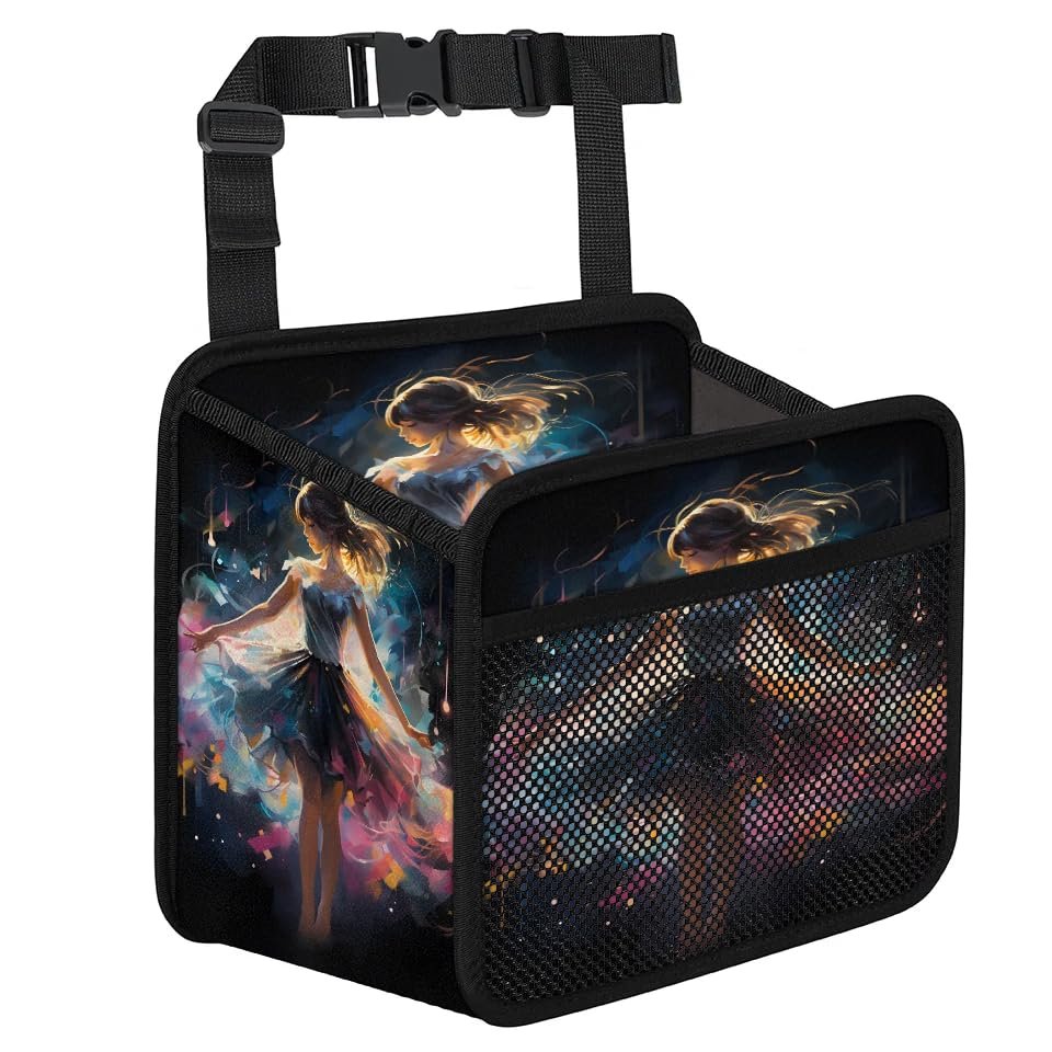 Beautiful Girls Car Organizer Back Seat Car Seat Back Hanging Bag PU Leather Backseat Car Organizer Foldable Car Seat Storage Bag Car Accessories