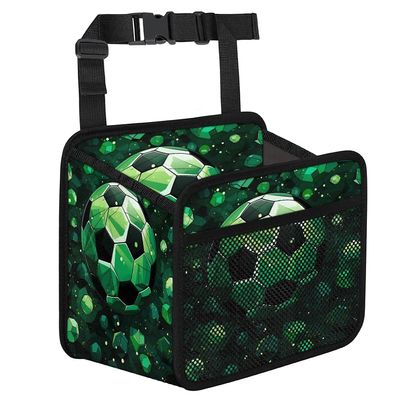 3D Football Pattern Car Organizer Back Seat Car Seat Back Hanging Bag PU Leather Backseat Car Organizer Foldable Car Seat Storage Bag Car Accessories